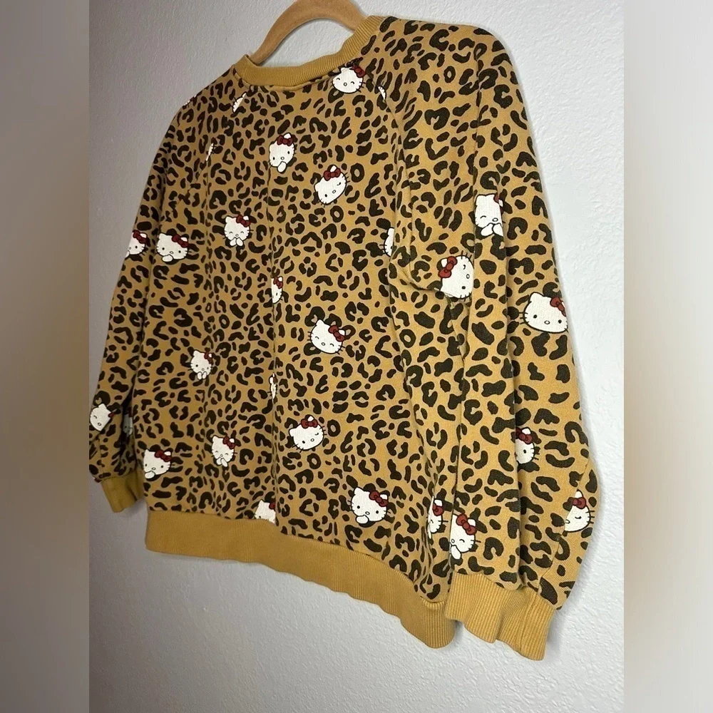 Zara Kids Hello Kitty Leopard Print Sweatshirt Girl’s Size 13/14 - Picture 6 of 9
